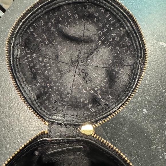 KATE SPADE Jade Drive Bird Cage Black Leather Wristlet Pink Bird Charm RARE. - Picture 12 of 12